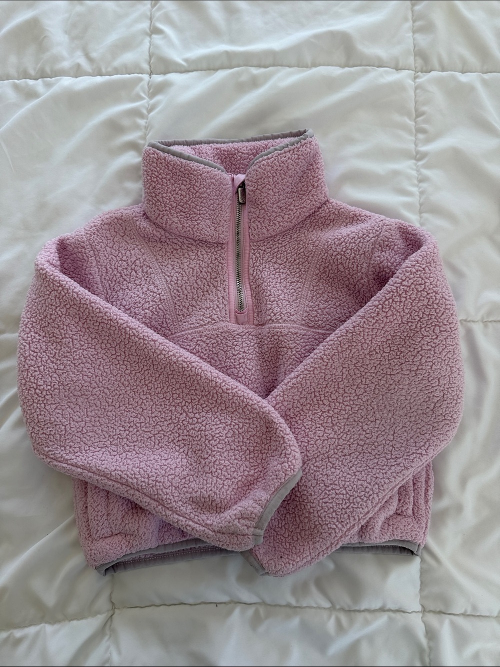 all in motion Pink Sherpa Quarter-Zip Hoodie for Kids